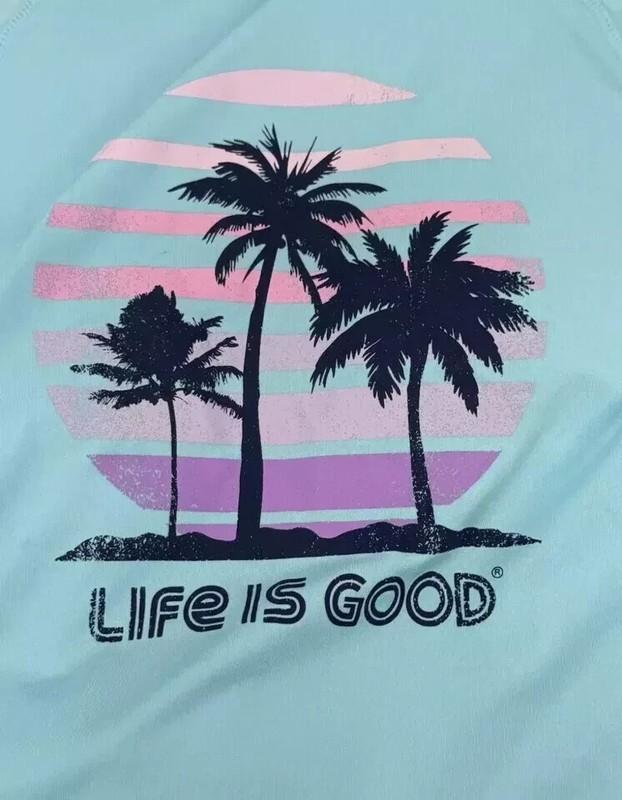 2PC Life Is Good Ladies Long Sleeve Sunshirts UPF 50+ SET ~ Medium ~ FAST SHIP