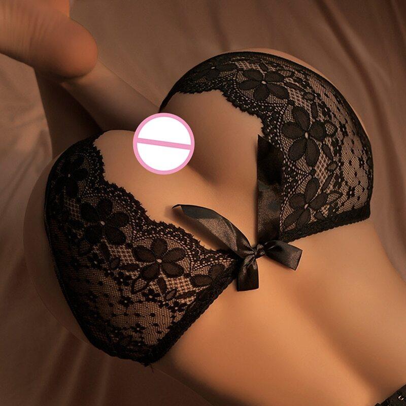 2PCS Women Sexy Lace Briefs G-string Thongs Lingerie Panties S M L XL