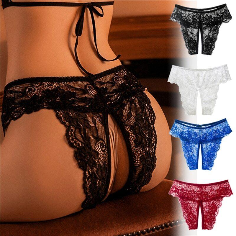 2PCS Women Sexy Lace Briefs G-string Thongs Lingerie Panties S M L XL