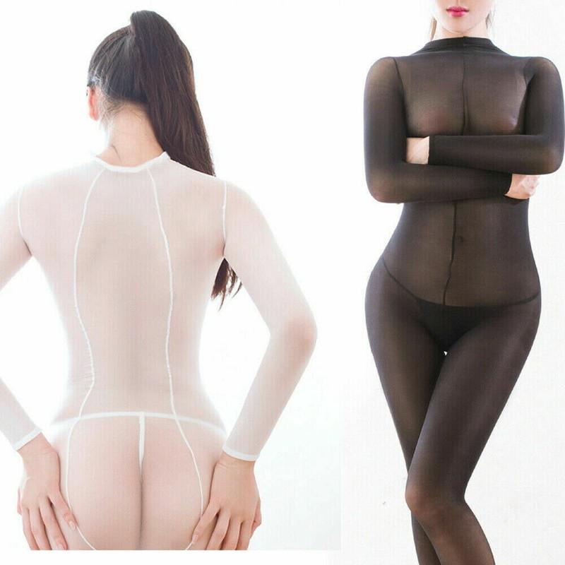 2X 220lbs Plus Unisex Sheer Jumpsuit Lingerie Full Bodystocking Bodysuit Tights
