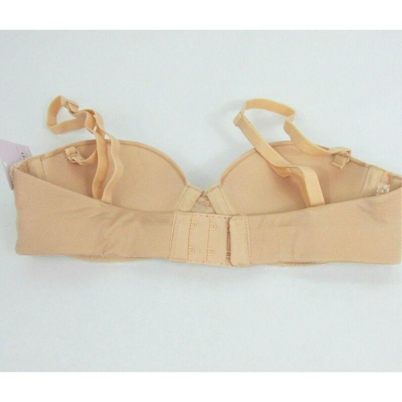2x Auden Womens Push Up Strapless Bras 32aa Soft Beige Lace Convertible