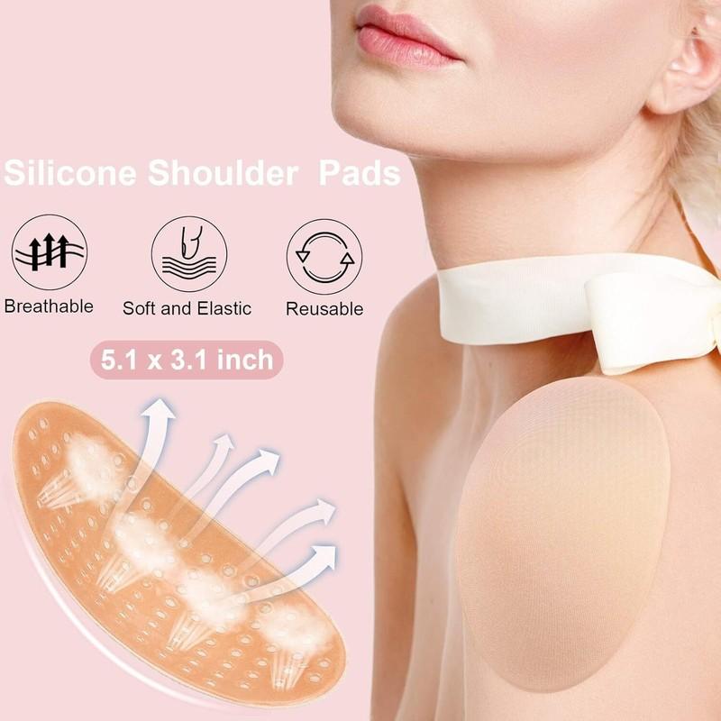 2× Silicone Shoulder Pads For Womens Clothing Anti-Slip Shoulder Push-Up Pads