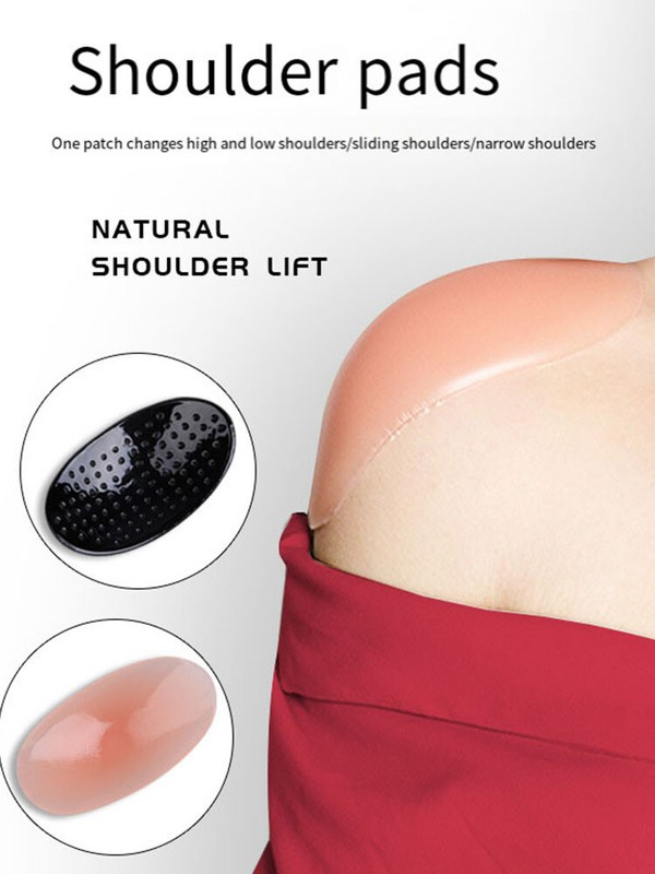 2× Silicone Shoulder Pads For Womens Clothing Anti-Slip Shoulder Push-Up Pads