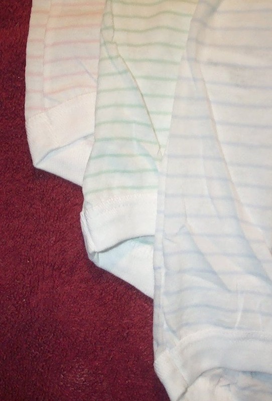 3 Pair 100% COTTON BAND LEG PANTY Size 5 In Assorted Stripes U.S.A. Made