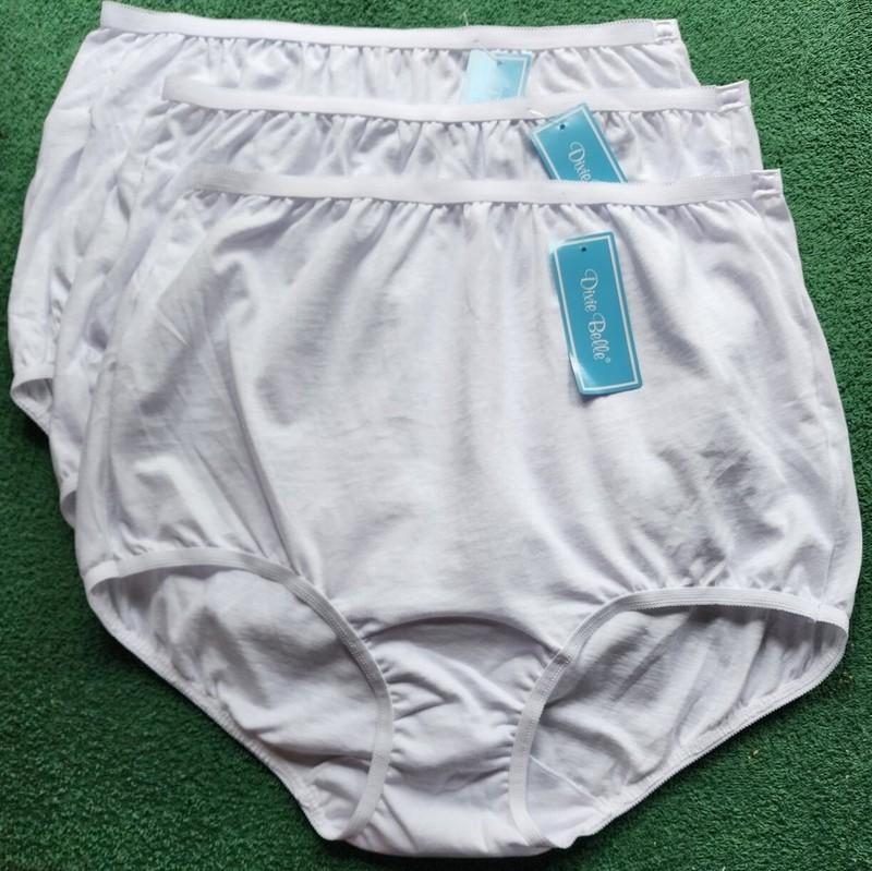 3 Pair Dixie Belle Panties White 100% Cotton Size 11 Panty Finally Back In Stock