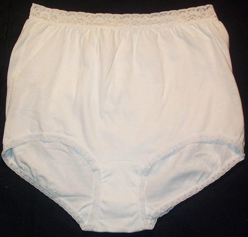 3 Pair Lace Elastic 100% Cotton White Panties Size 11 Carole Panty USA Made