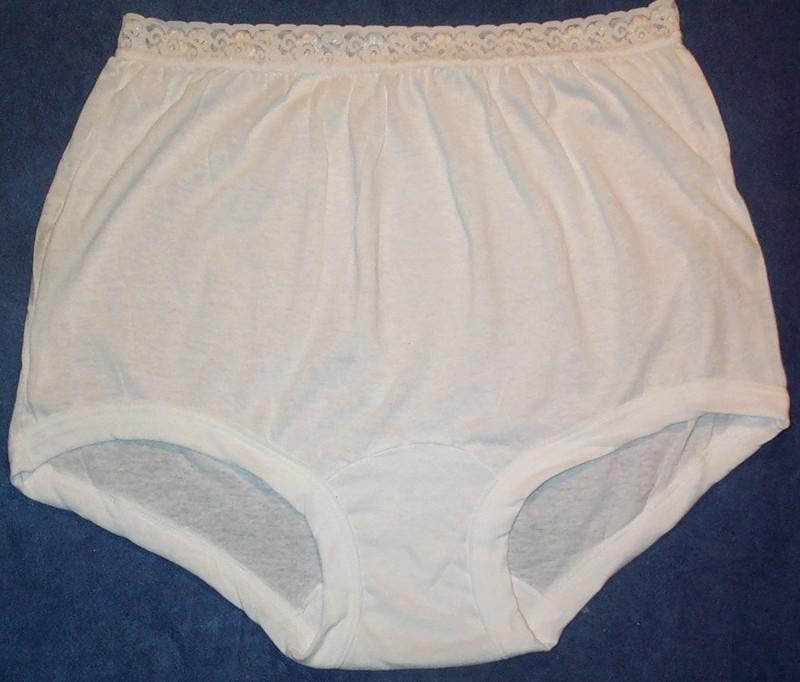 3 Pair Size 10 White 100% COTTON Elastic LACE Band LEG PANTY USA Made Close Out