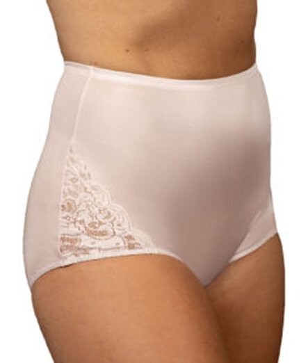 3 Pair Size 7 Blush ShadowLine Hidden Elas. Classic Brief Lace Insert FREE SHIP