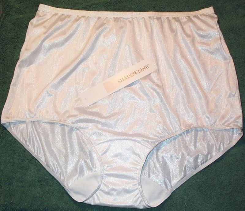 3 Pair Size 7 White 100% Nylon Full Brief ShadowLine W/ Cotton Crotch Liner