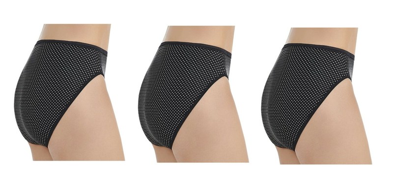 3 Pairs Vanity Fair Illumination 13108 HI-CUT Panties Premier Dot Sz - 8 / XL