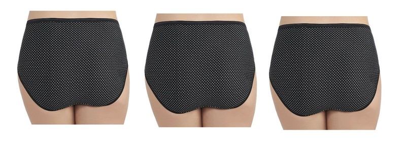3 Pairs Vanity Fair Illumination 13108 HI-CUT Panties Premier Dot Sz - 8 / XL
