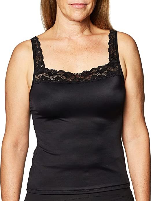 3 pcs Vassarette Microfiber Black lace trim Camisoles 17072 Size - S Small