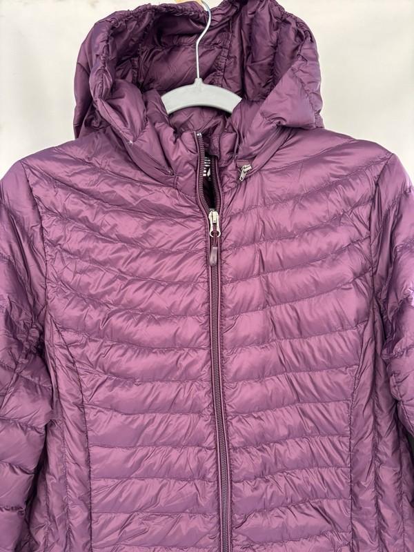 32 Degrees Heat Down Parka Jacket Coat Quilted Purple Womens Size M Hooded Zip