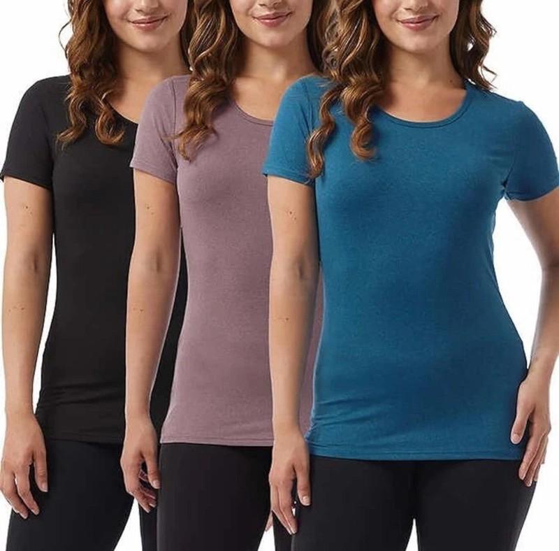 32 Degrees Ladies Cool Tees Short Sleeve Scoop Neck T-Shirts 3 Pack LARGE New