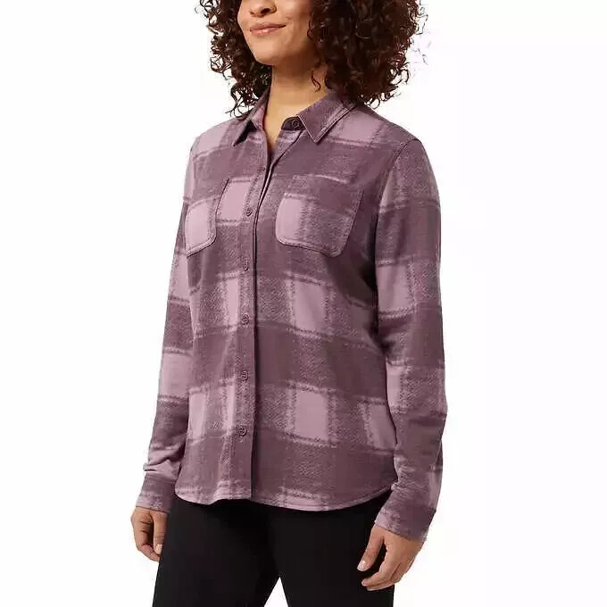 32 Degrees Ladies' Cozy Knit Button-Up Shirt VARIATION