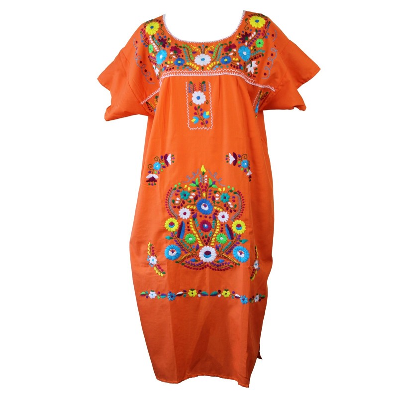 3XL Assorted Plus Size Peasant Hippie Boho Tunic Hand Embroidered Mexican Dress