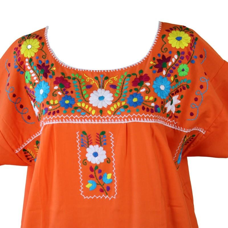 3XL Assorted Plus Size Peasant Hippie Boho Tunic Hand Embroidered Mexican Dress