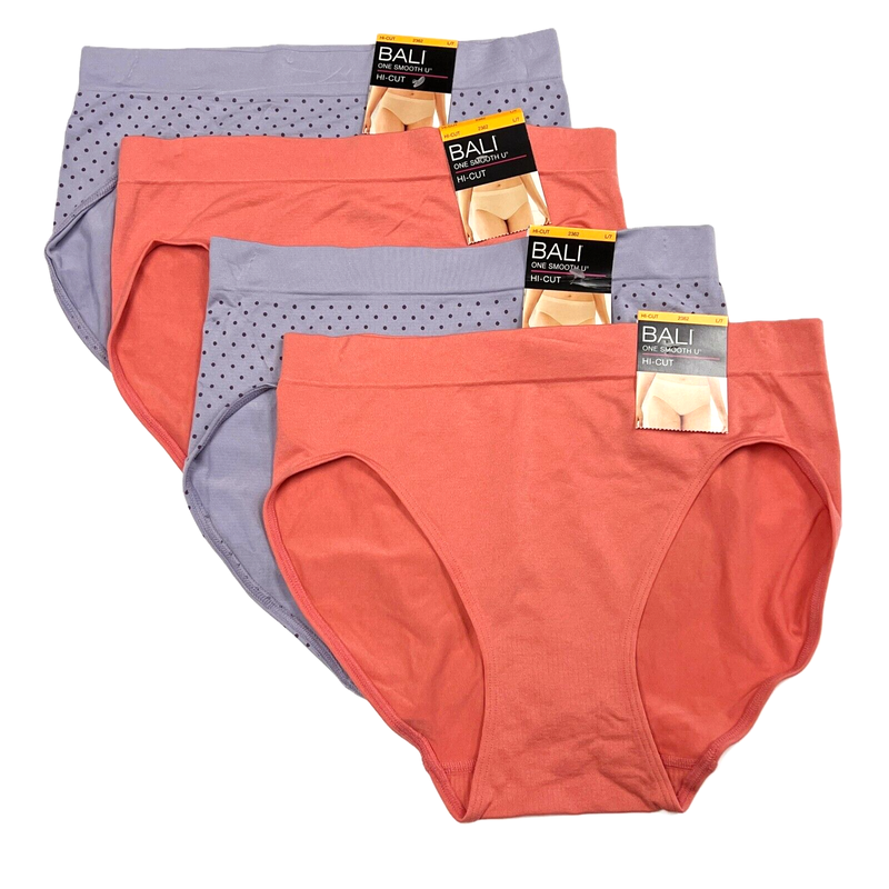 4 Bali One Smooth U Smoothing Hi-Cut Panty NWT 2362 4 PACK Size L 7