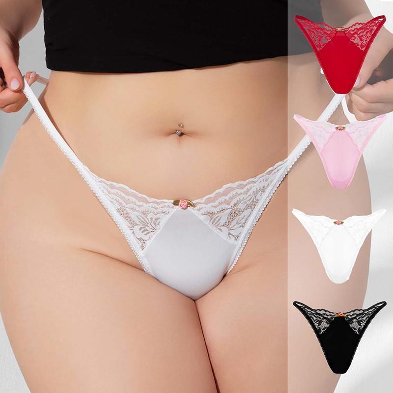 4 Pack Lot Plus Size Womens Sexy Panties Thongs G string Underwear Lace Lingerie