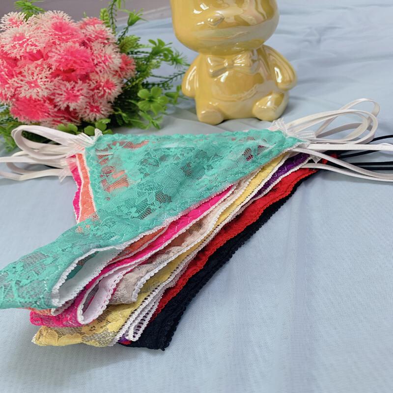 4 Pack Lot Sexy Womens See Through Lace Panties Thongs G String Underwear Briefs