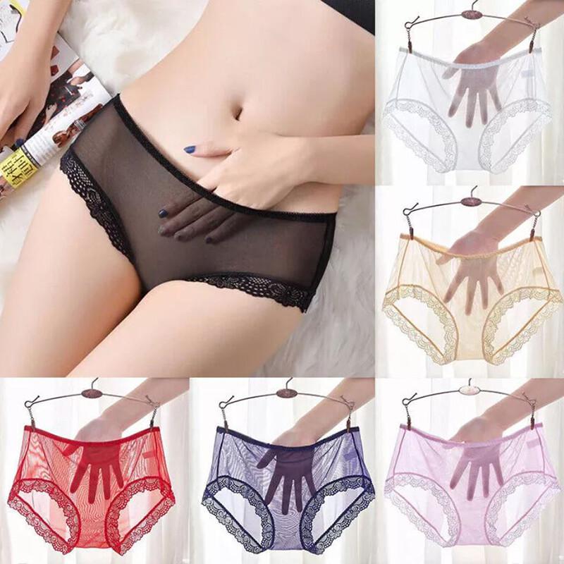 4 Pack Lot Sexy Womens See Through Sheer Panties Brief Underwear Bikini Lingerie