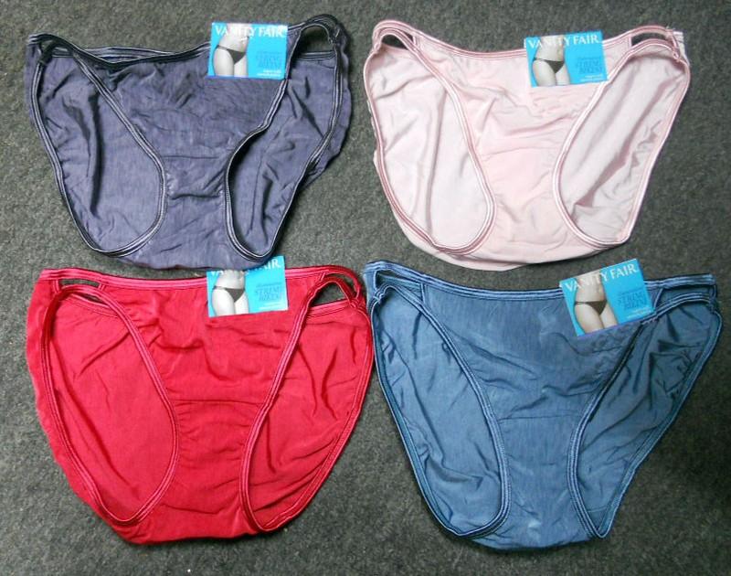 4 pairs VANITY FAIR String Bikini ILLUMINATION 18108 Panty Solid Colors 7 / L
