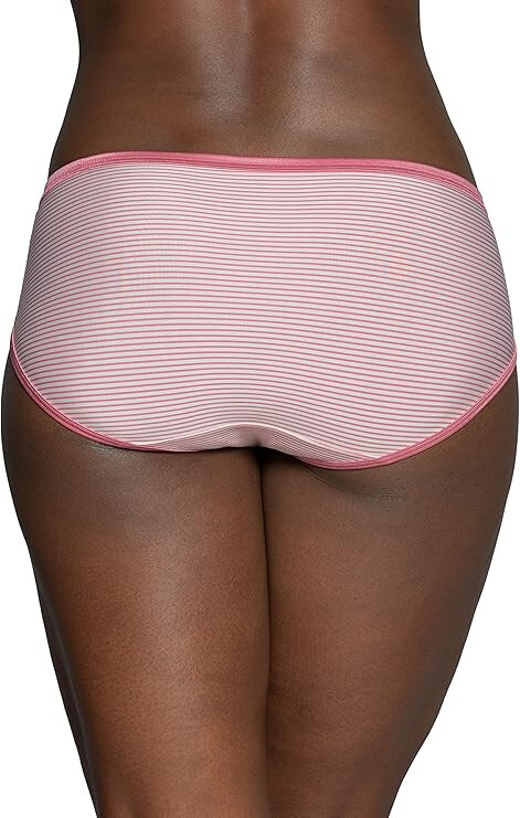 4 Prs VANITY FAIR ILLUMINATION 18107 HIPSTER Panty ROSY Stripe Size- 6 ~7~ 8