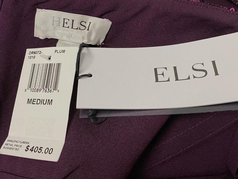 $408 Helsi Women's Purple Floral Eva Sequined Squared-Neck Mini Dress Size M