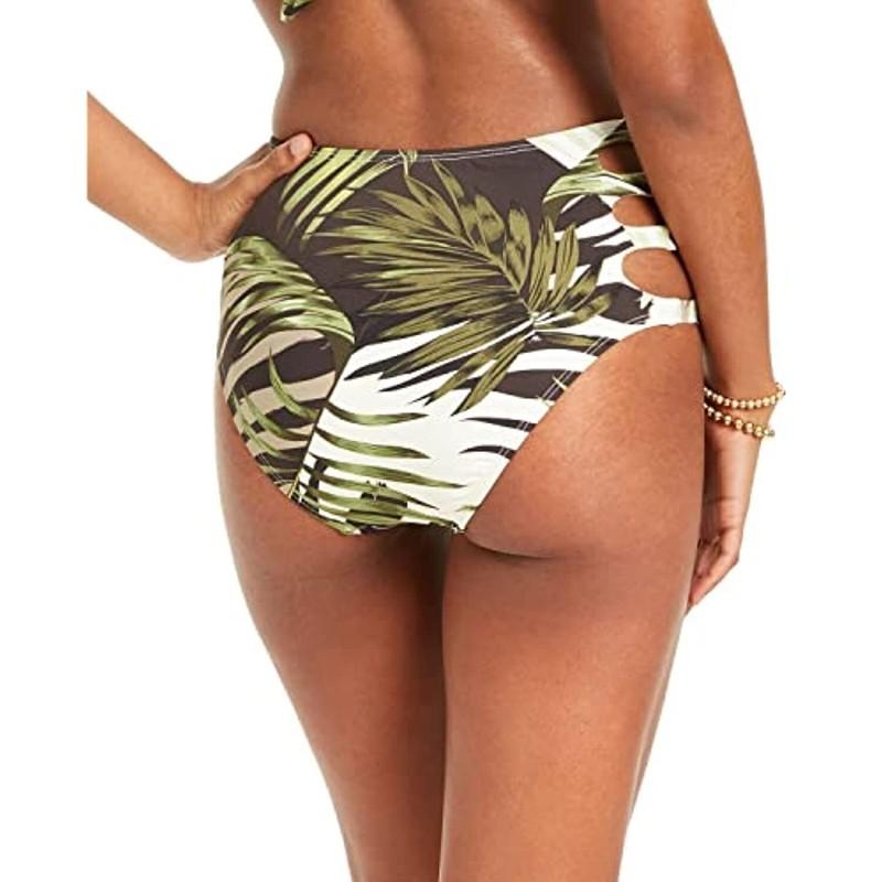 $44 Bar III Women's Swimwear Medium Jungle Moon High Waist Green Size Medium