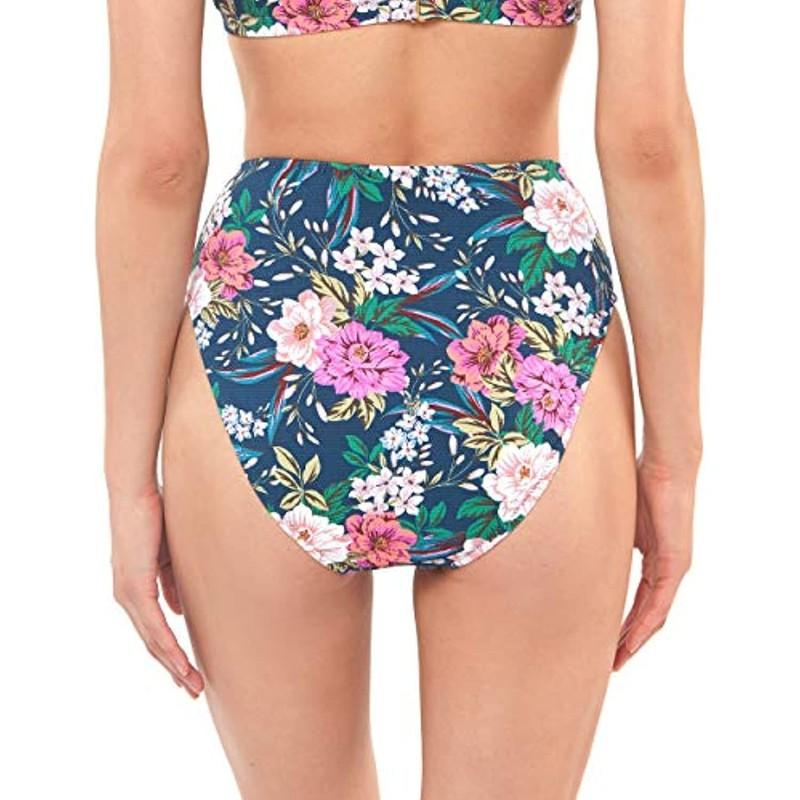 $46 Jessica Simpson Women's Floral Bikini Swimsuit Bottom Blue Medium