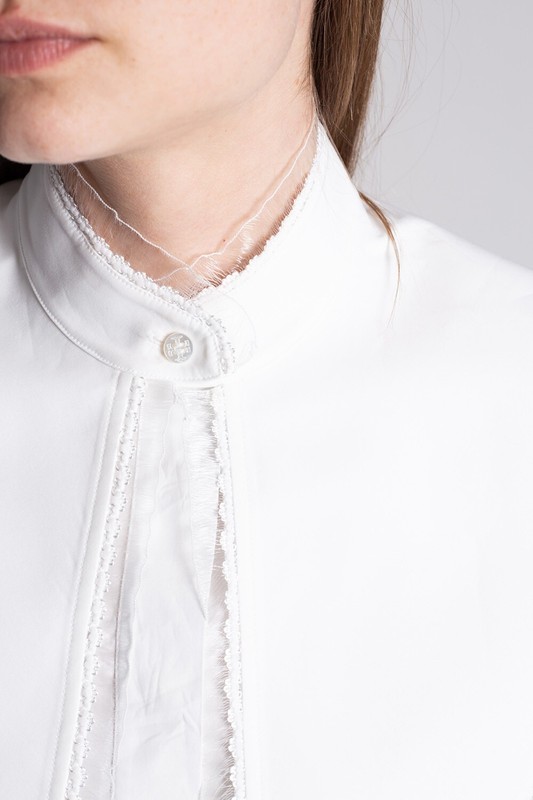 $498 Tory Burch EMBROIDERED POPLIN TOP WITH REMOVABLE COLLAR Style 83453