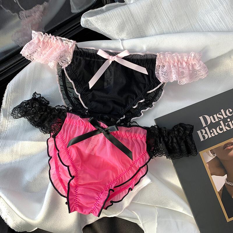 4PCS/LOT Sexy Womens Sheer See Through Panties Underwear Lace Briefs Lingeries