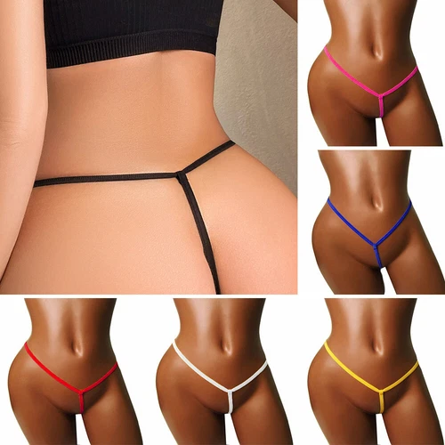 5 Pack Lot Sexy Womens Micro Panties Mini G-string Thong Sissy Briefs Underwear