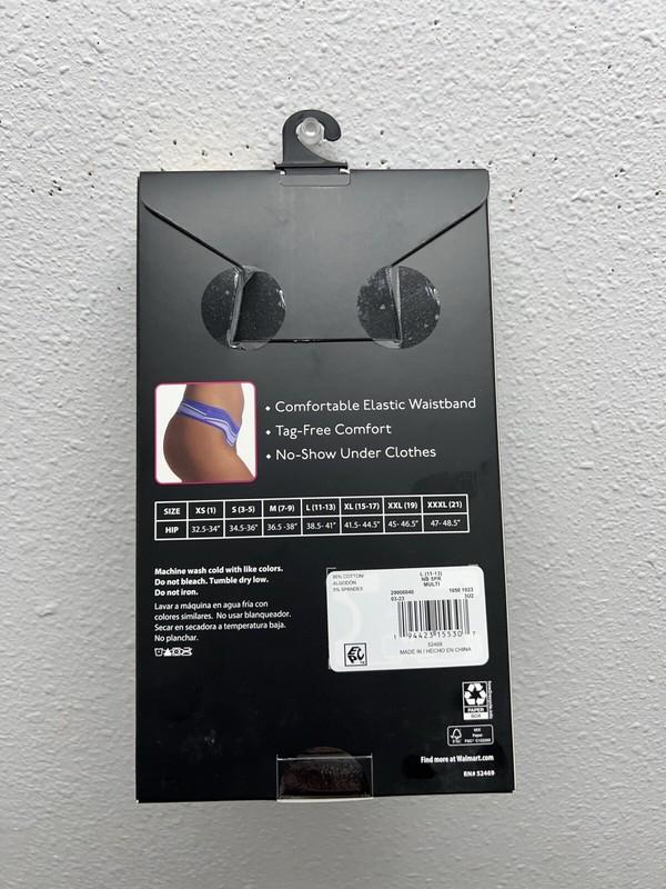 5-Pack NO BOUNDARIES Women’s L (11-13) Cotton Stretch THONG Underwear • Jersey