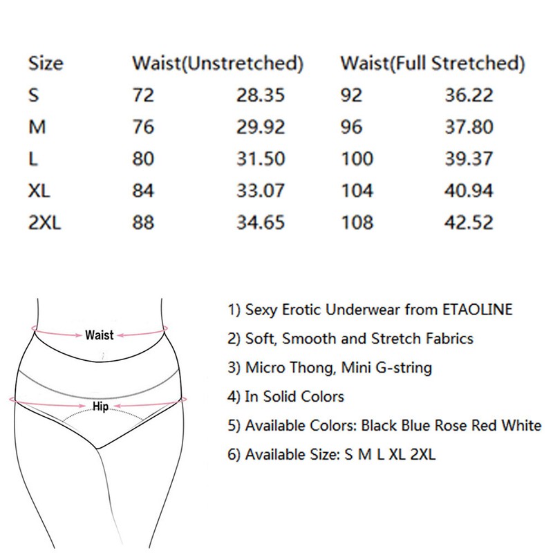 5 Pack Womens Mini Micro String Thongs Panties Sexy Solid Y-Back Underwear Panty