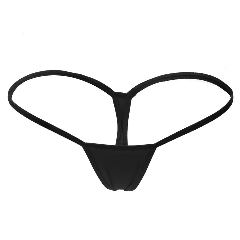 5 Pack Womens Mini Micro String Thongs Panties Sexy Solid Y-Back Underwear Panty