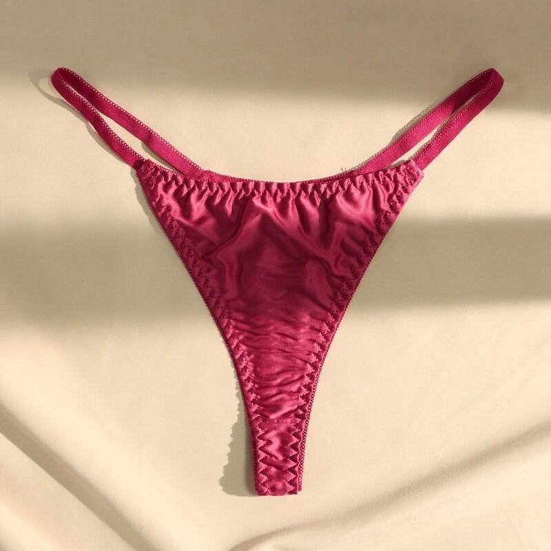 5 Pcs Lot Womens Sexy Satin Thongs Panties Silky G-string Underwear S M L XL 2X