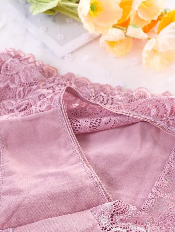 5 Tangas De Encaje Suave Floral Ropa Interior Sexy Bragas De Moda Para Mujer NEW