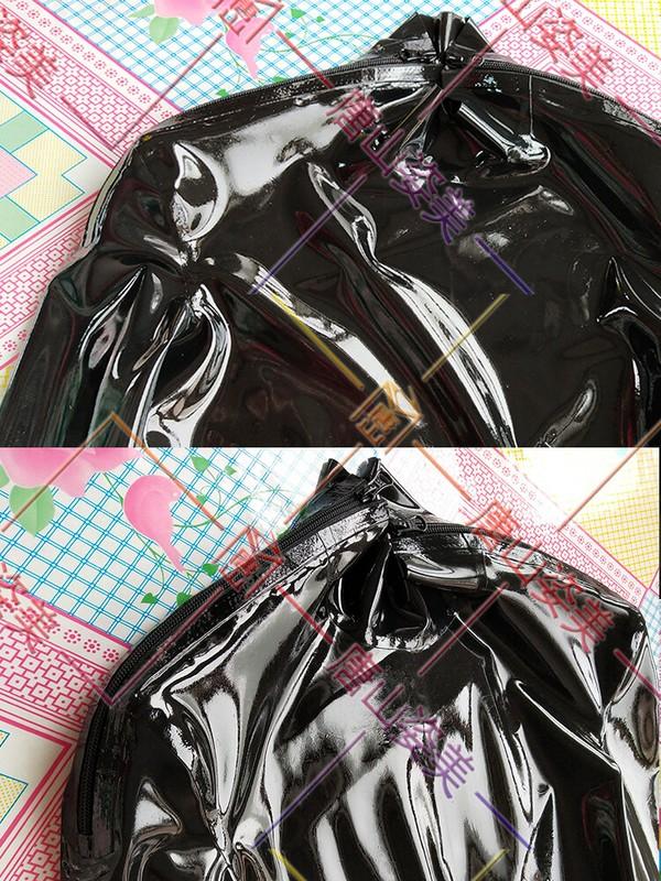 534 Women Latex Catsut Shoulder Zip Crotch Zip Latex Bodysuit