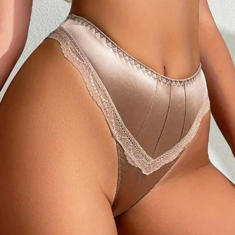 5pack Lot Sexy Womens Silky Satin Panties Briefs Underwear Ladies Lace Lingeries