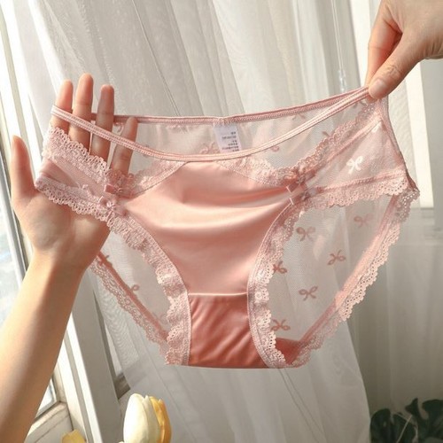 5pcs Lot Sexy Womens Satin Panties Full Briefs Silky Sheer Underwear Lingeries
