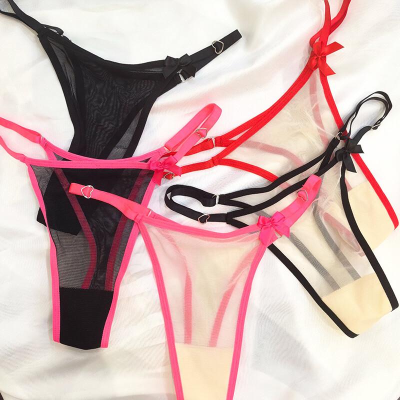 5PCS/LOT Sexy Womens See Through Sheer Panties Thong G string Bikinis Underwear