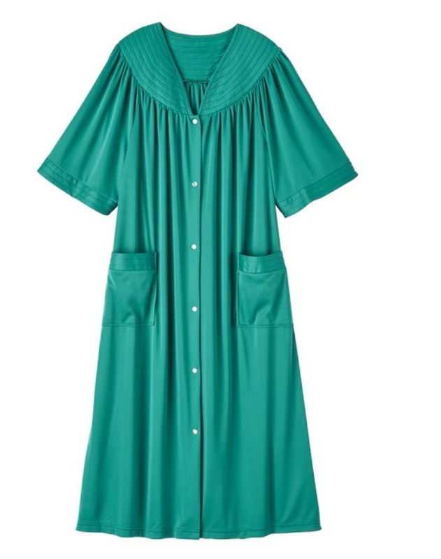 5X PLUS Anthony Richards Green Snap Front Duster Housecoat Night Gown Pajama