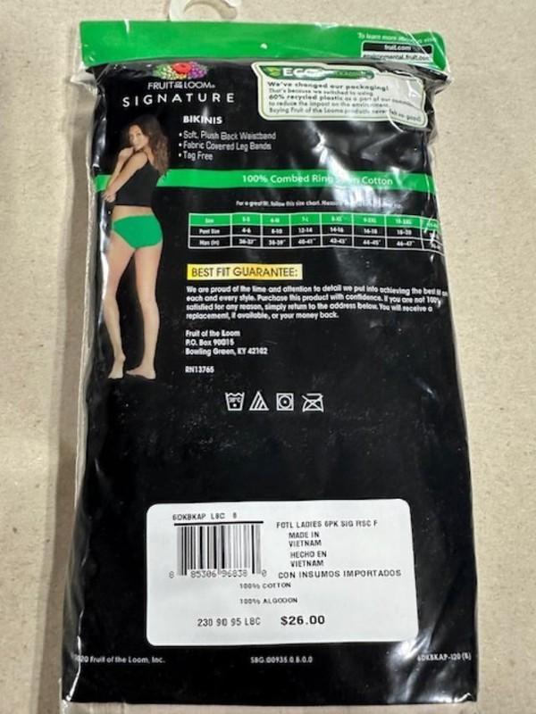 6 PACK Fruit Of The Loom Signature 100% Cotton BIKINI BEIGE~NEUTRAL Sz- 5~6~7~8
