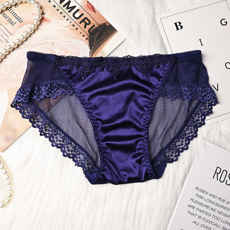 6 Pack Lot Sexy Women Lace Satin Panties Brief Sheer See Through Underwear Sissy