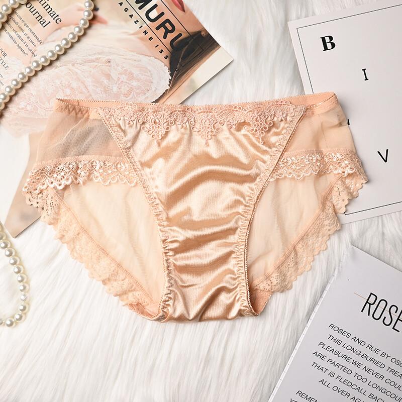 6 Pack Lot Sexy Women Lace Satin Panties Brief Sheer See Through Underwear Sissy