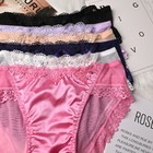 6 Packs Lot Women Sexy Satin Panties Full Briefs Lace Sheer Underwear Lingeries