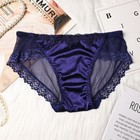6 Packs Lot Women Sexy Satin Panties Full Briefs Lace Sheer Underwear Lingeries