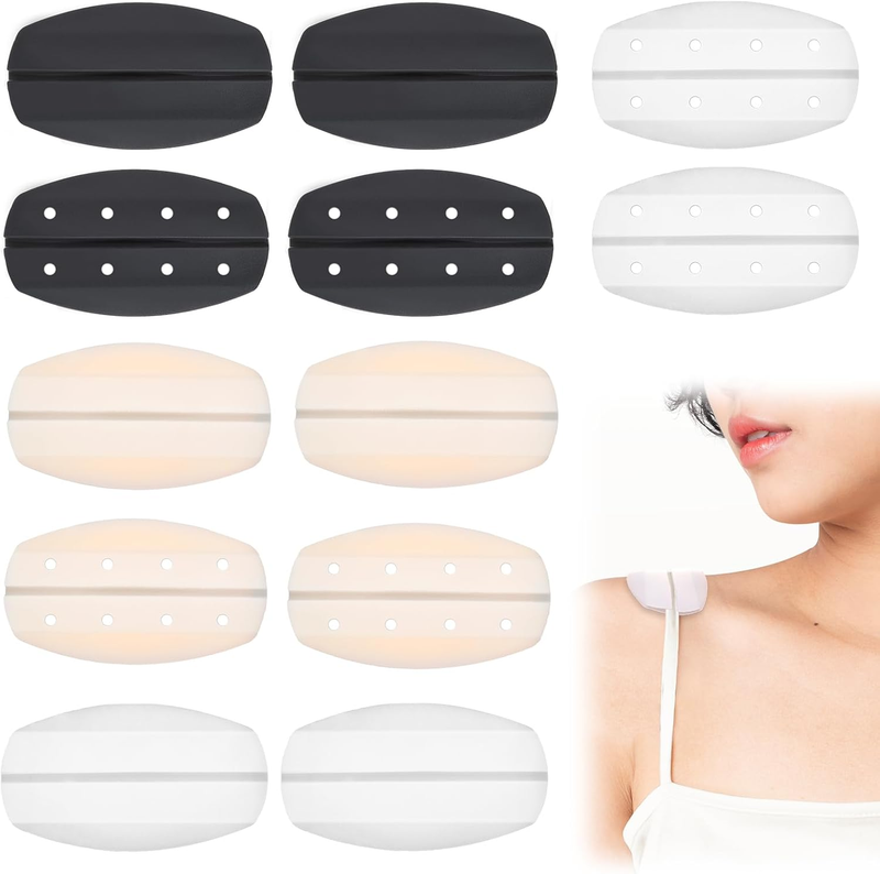 6 Pairs Silicone Bra Strap Cushions Anti-Slip Shoulder Pads for Women 3 Colors