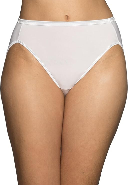 6 Pc Vanity Fair Illumination HI-CUT Brief 13108 Sz 6 7 8 9 10 WHITE $4 Bucks EA